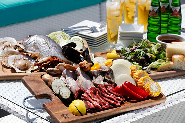 Luxurious glamping BBQ ingredients catering service