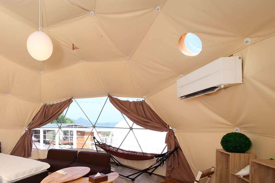 Enjoy a comfortable glamping life even in summer with air conditioning