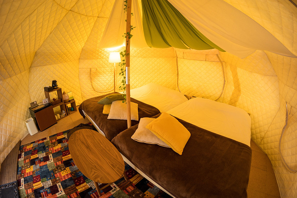 [XNUMX] Bell tent double bed x XNUMX