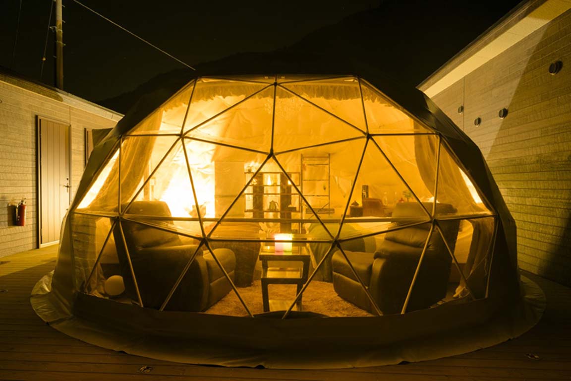 Glamping (dome tent + outdoor hot spring bath)