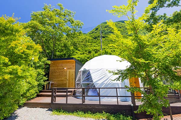 [XNUMX] Dome tent with hot spring, XNUMX double beds