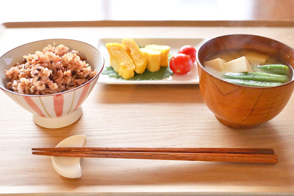 [Japanese breakfast] Healthy rice porridge set from the farm