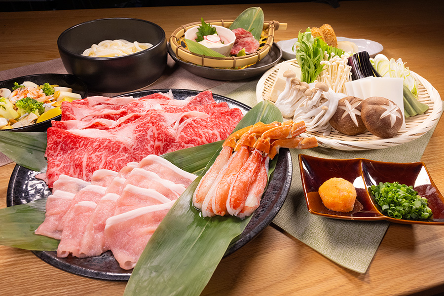 Shabu-shabu of Soshu beef sirloin & Kiyokawa Keisui pork [In-room meal]
