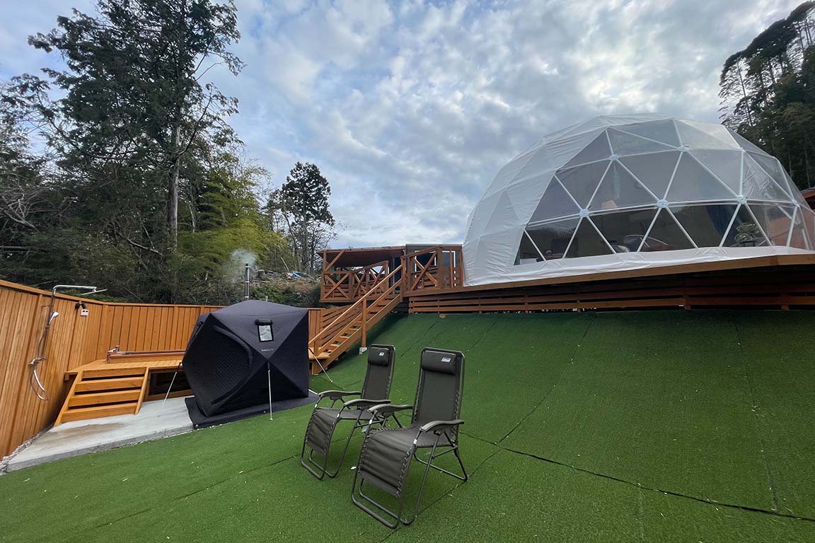 7M dome tent with sauna