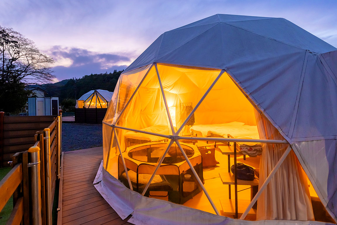 <Limited to 2 groups> Hot spring glamping with dog run Mashikokan [Tochigi]