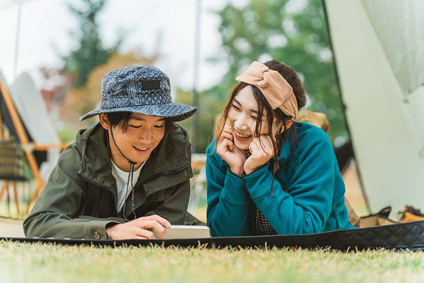 Couple enjoying an outdoor date