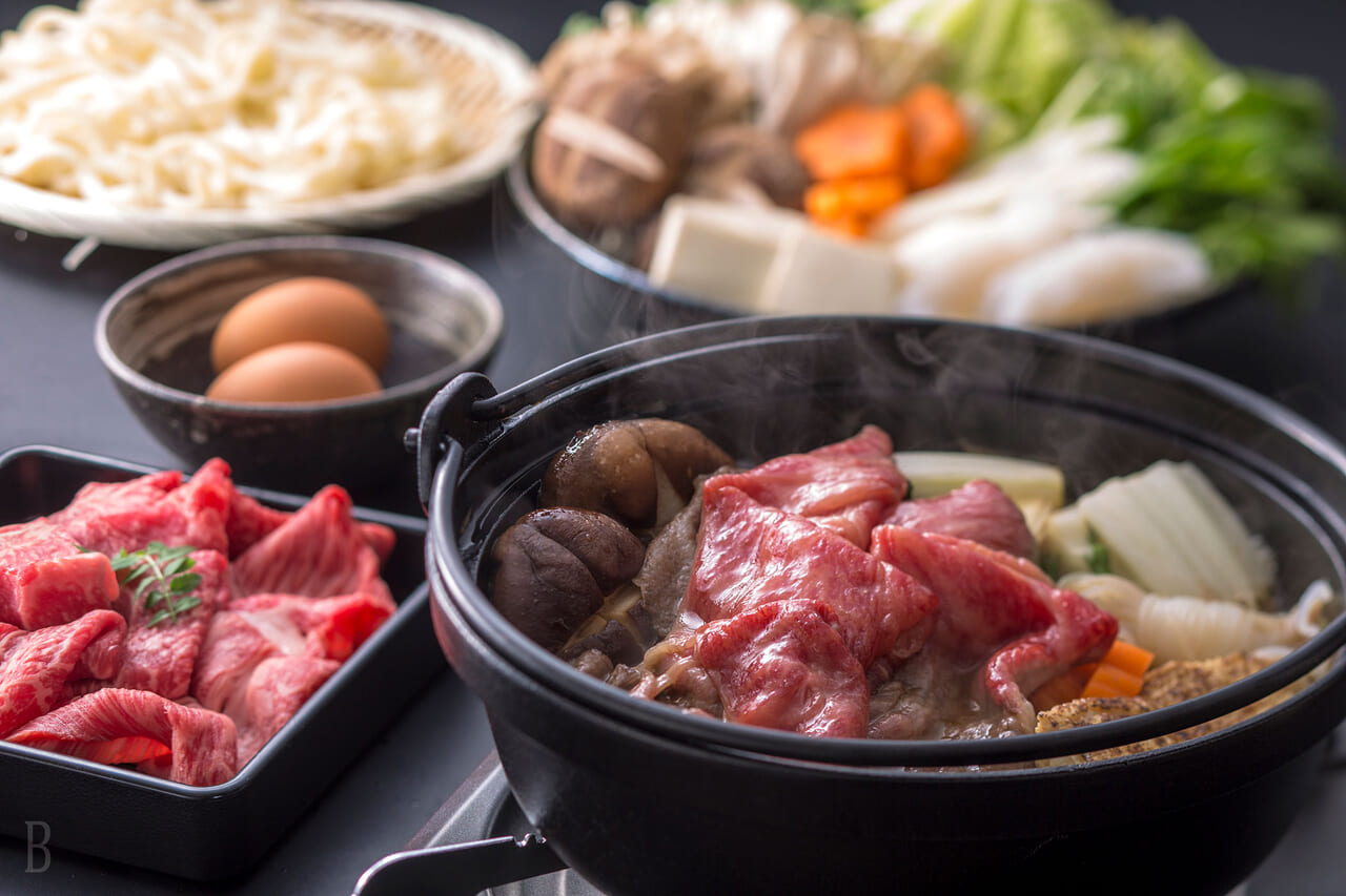 お部屋食:京都黒毛和牛のすき焼きコース