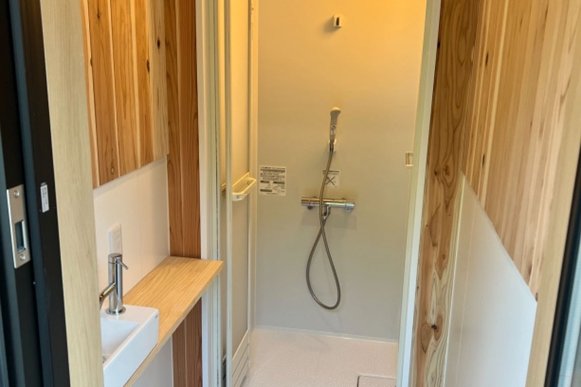 Complete with shower and toilet