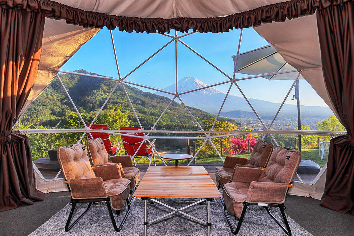 Glamping facility where you can see Mt. Fuji from your room