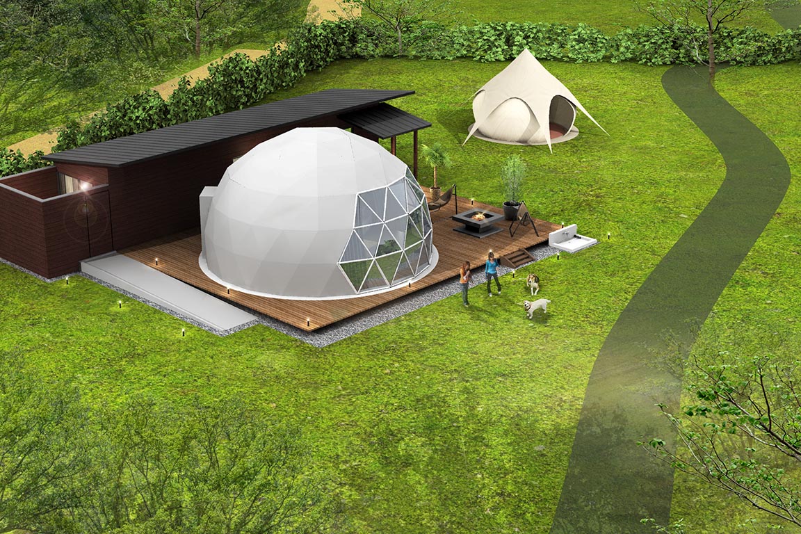 [Building with dog run] Premium Sweet Dog Dome