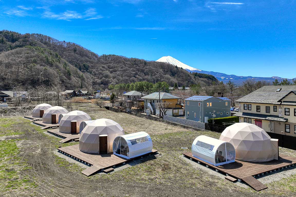 Only 5 large dome tents on a vast site