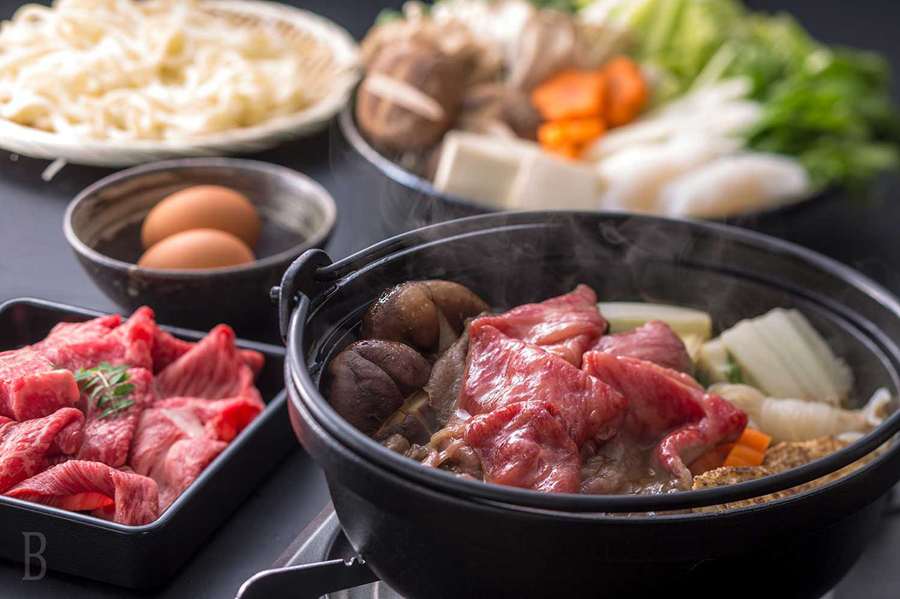 夕食：秩父味噌すき焼き