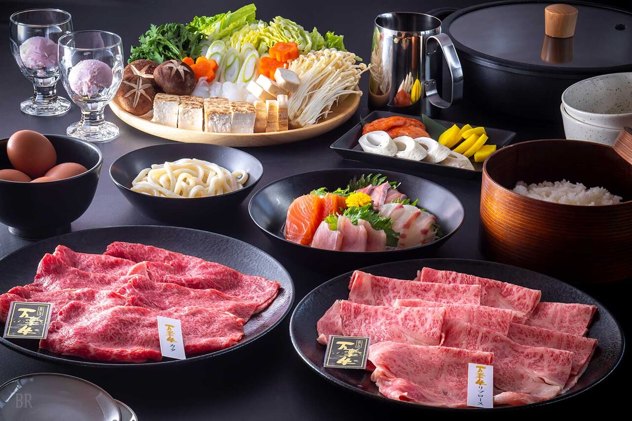 鳥取の名産をこころゆくまで。<br>万葉牛を堪能できる「和牛すき焼き」ディナー