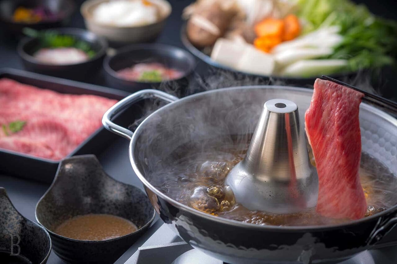 比较2种栃木和牛与品牌猪肉～豪华涮锅套餐～