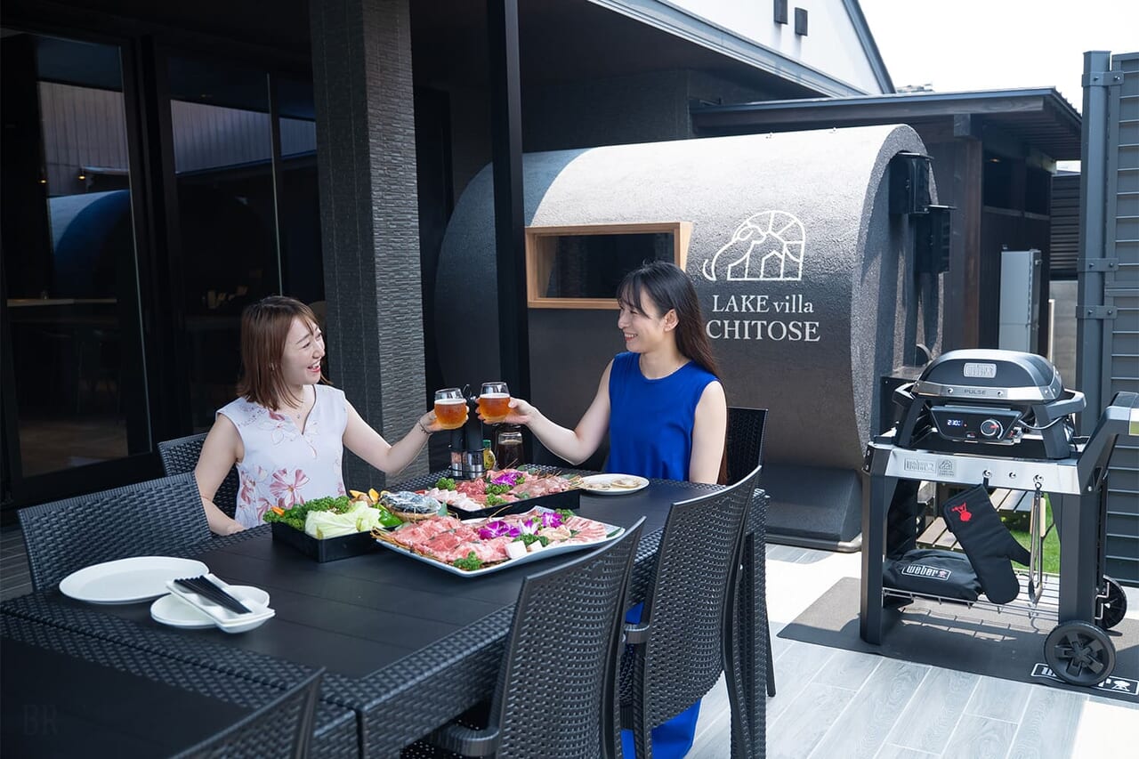 屋根付きBBQスペース