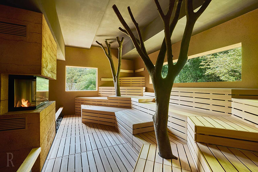 【千叶】里山露台的户外桑拿房，绿树环绕。