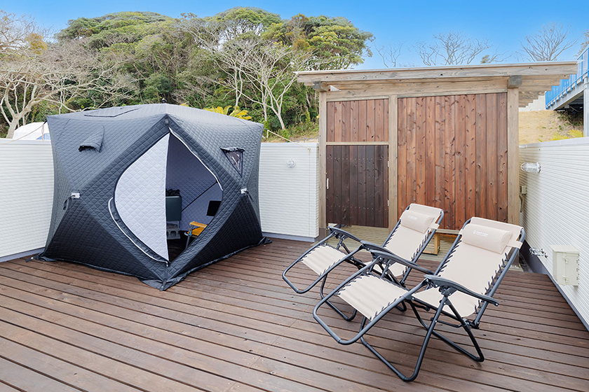 【千叶】钓崎豪华露营度假村泳池旁设有私人帐篷桑拿房