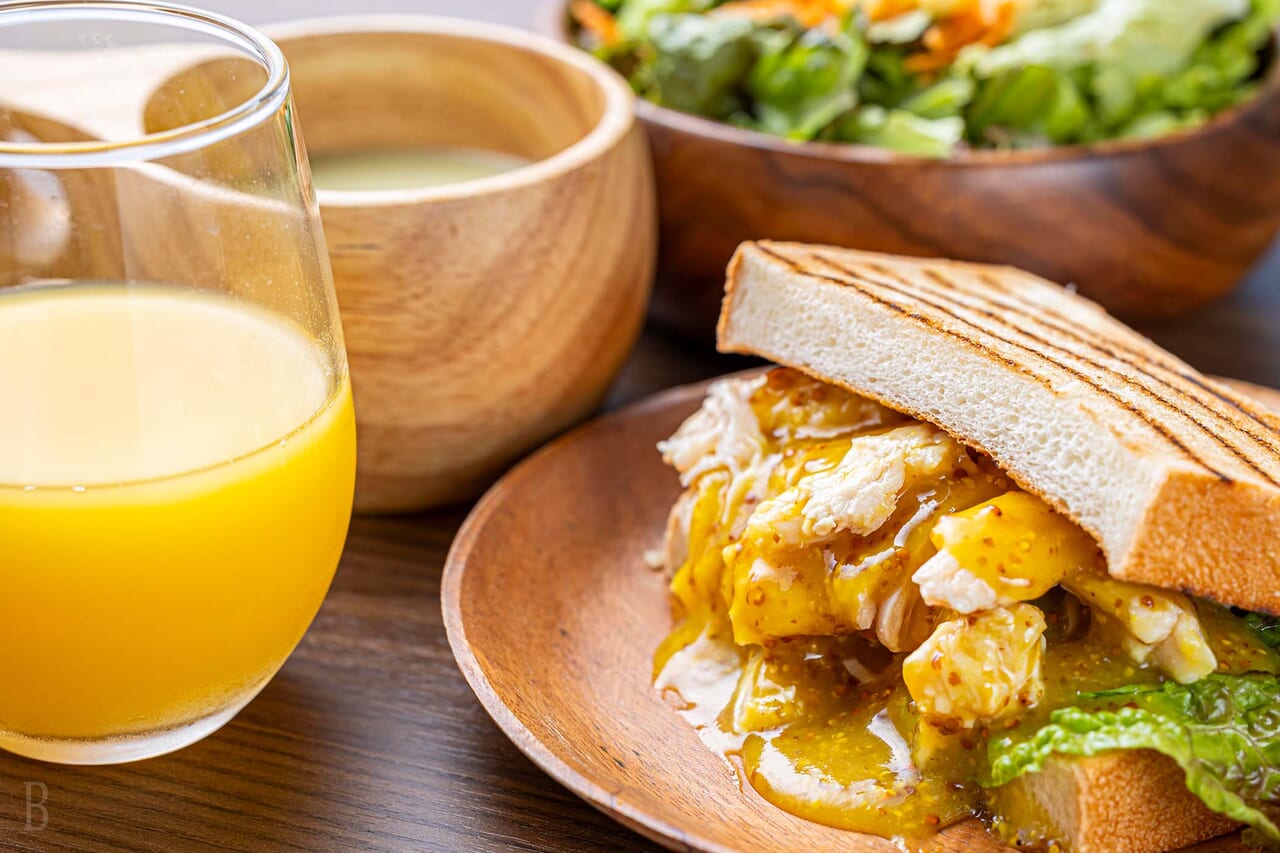 Focaccia sandwich breakfast set